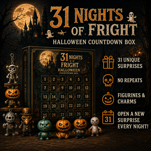 🎉🎃 50% OFF – 31 Nights of Fright Halloween Countdown Box with 31 Unique Spooky Collectibles  👻✨