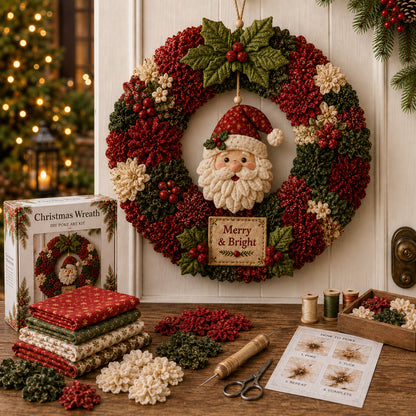 Merry & Bright Santa wreath craft kit display