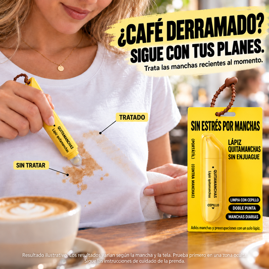 Lápiz quitamanchas portátil de doble cabezal — información en español 1