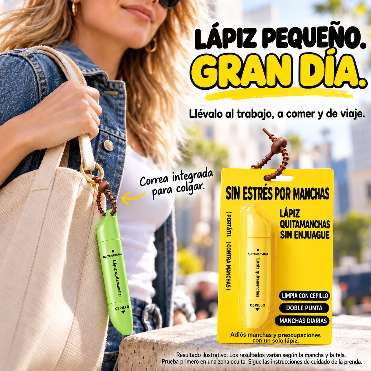 Lápiz quitamanchas portátil de doble cabezal — información en español 4