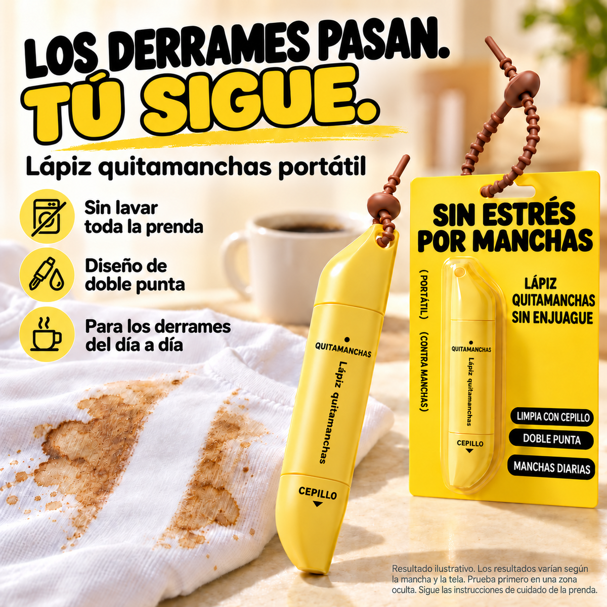 Lápiz quitamanchas portátil de doble cabezal — información en español 5