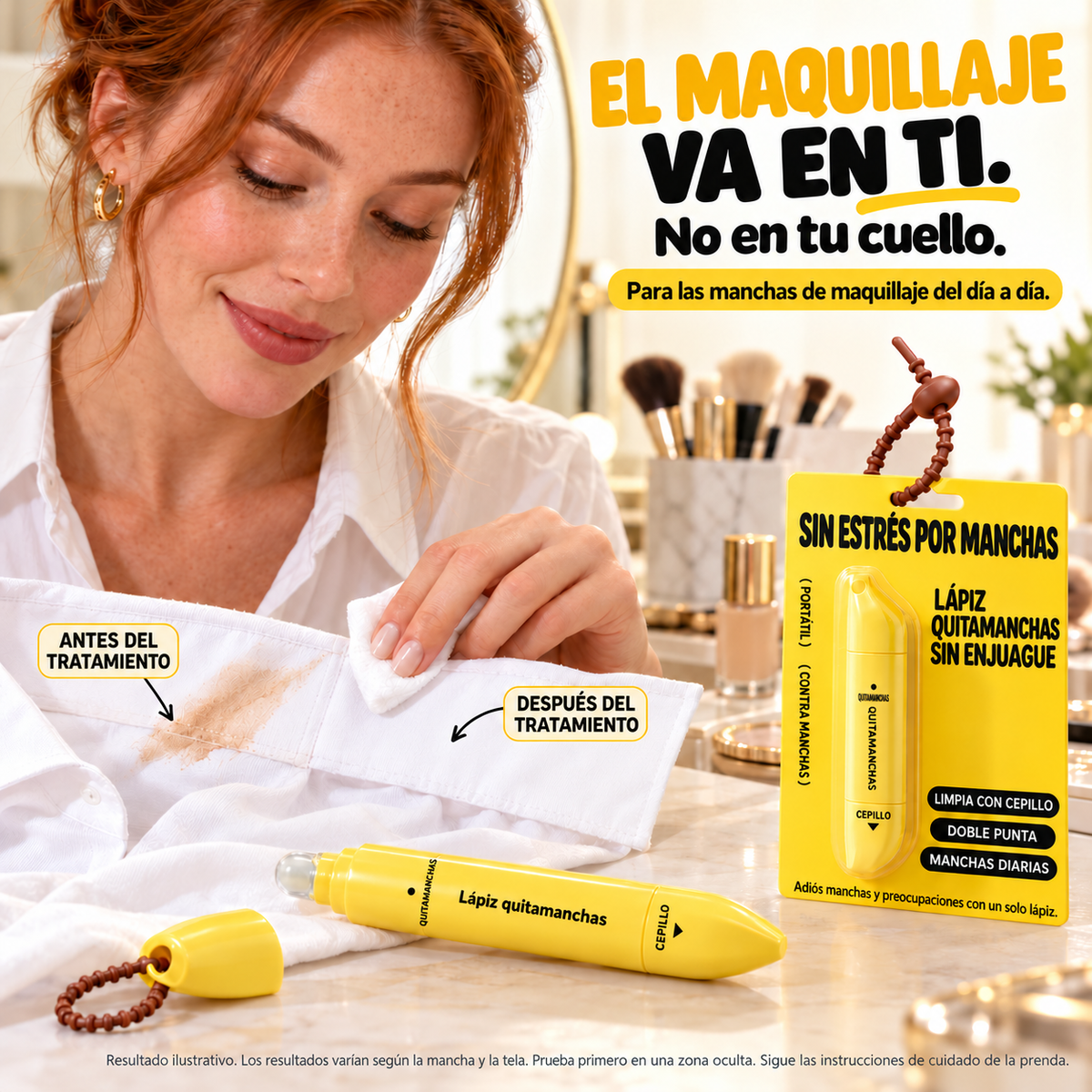 Lápiz quitamanchas portátil de doble cabezal — información en español 6