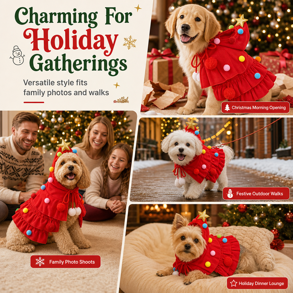 ⏳ Limited-Time Offer: 50% OFF ⏰🎉Christmas Tree Pet Cape Cloak for Cats & Dogs