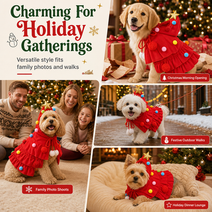 ⏳ Limited-Time Offer: 50% OFF ⏰🎉Christmas Tree Pet Cape Cloak for Cats & Dogs