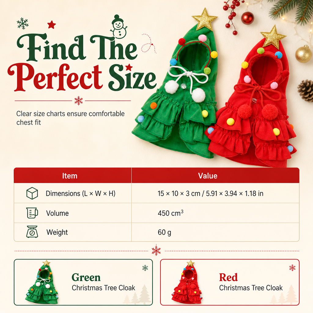 ⏳ Limited-Time Offer: 50% OFF ⏰🎉Christmas Tree Pet Cape Cloak for Cats & Dogs