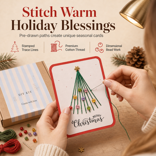 🎄50% OFF NOW!!🪡Create Christmas Cards Instantly! DIY Hand-Stitched Greeting Card Kit✨ 🎁