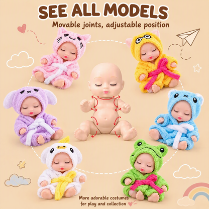 🔥HOT SALE 50% OFF🎁⚡50K+ SOLD! Almost Gone-💥Mini Lifelike Realistic sleeping baby doll set with animal costumes