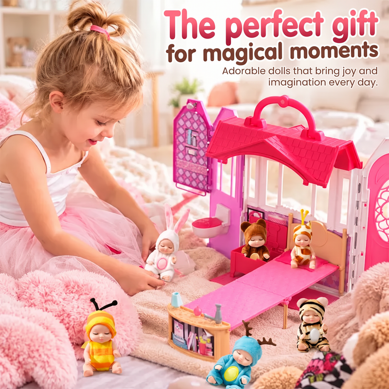🔥HOT SALE 50% OFF🎁⚡50K+ SOLD! Almost Gone-💥Mini Lifelike Realistic sleeping baby doll set with animal costumes