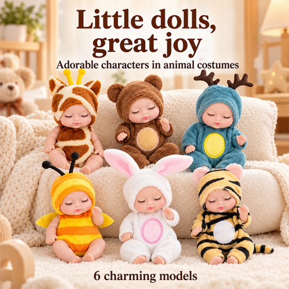 🔥HOT SALE 50% OFF🎁⚡50K+ SOLD! Almost Gone-💥Mini Lifelike Realistic sleeping baby doll set with animal costumes