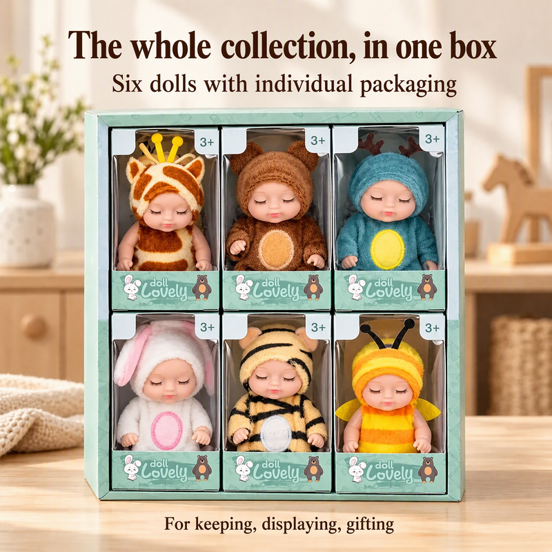 🔥HOT SALE 50% OFF🎁⚡50K+ SOLD! Almost Gone-💥Mini Lifelike Realistic sleeping baby doll set with animal costumes