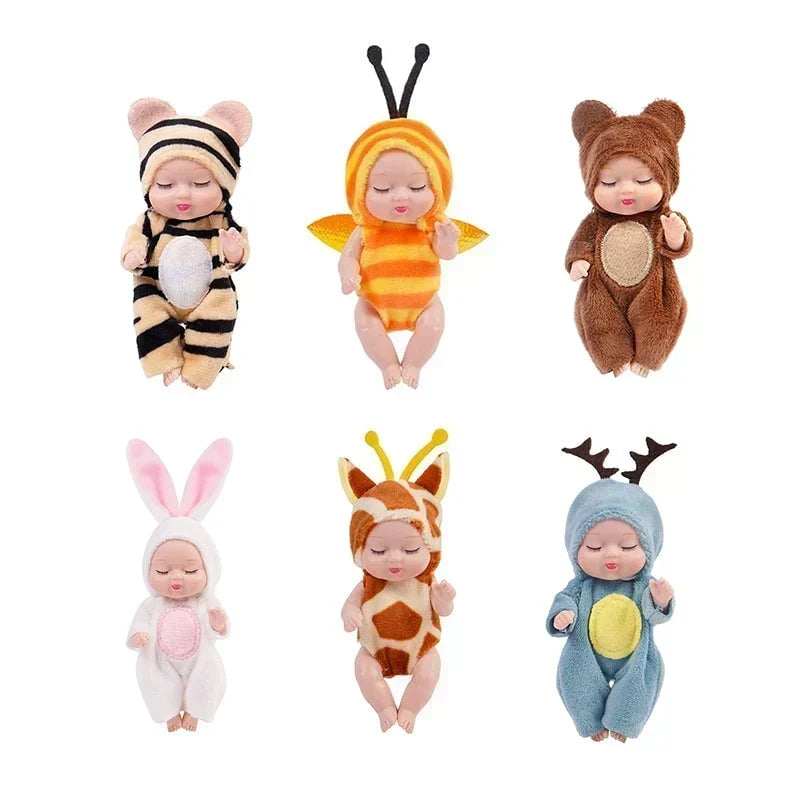 🔥HOT SALE 50% OFF🎁⚡50K+ SOLD! Almost Gone-💥Mini Lifelike Realistic sleeping baby doll set with animal costumes