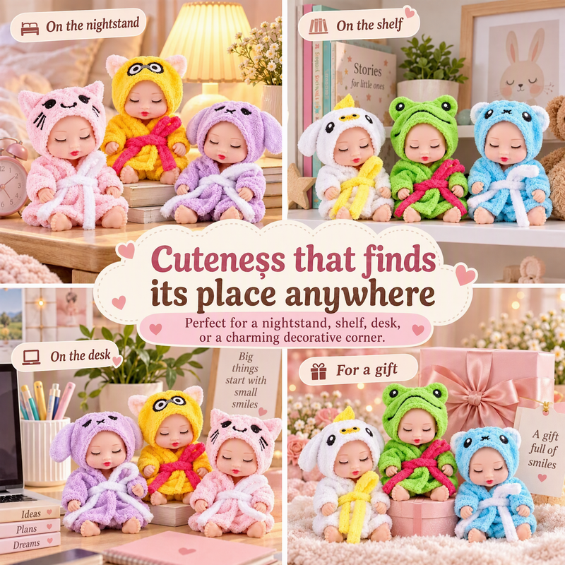 🔥HOT SALE 50% OFF🎁⚡50K+ SOLD! Almost Gone-💥Mini Lifelike Realistic sleeping baby doll set with animal costumes
